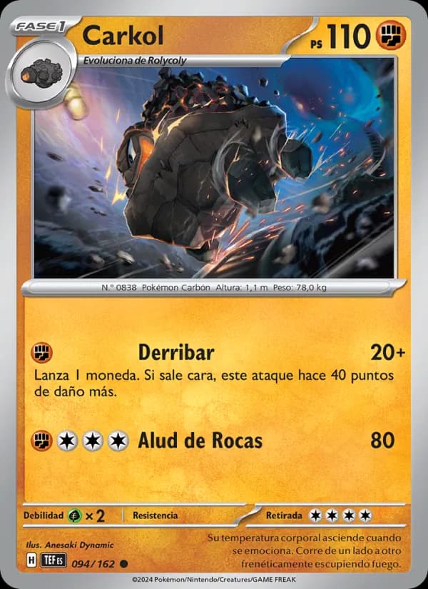 Carkol card in Spanish
