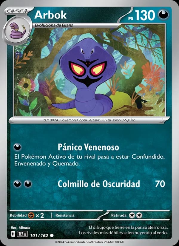 Arbok card in Spanish
