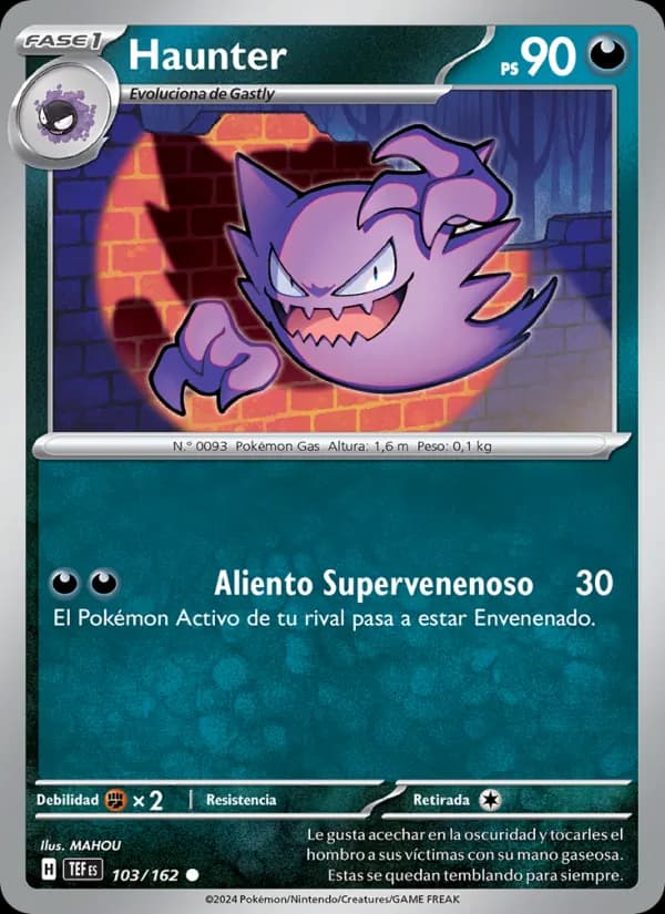 Haunter card in Spanish