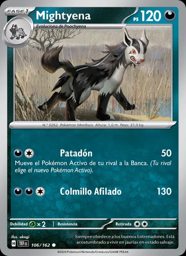 Mightyena card in Spanish