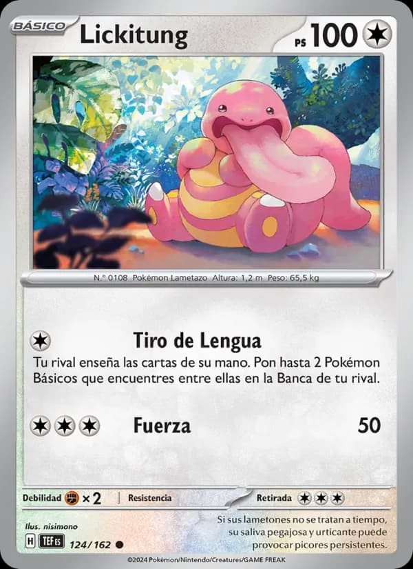 Lickitung card in Spanish
