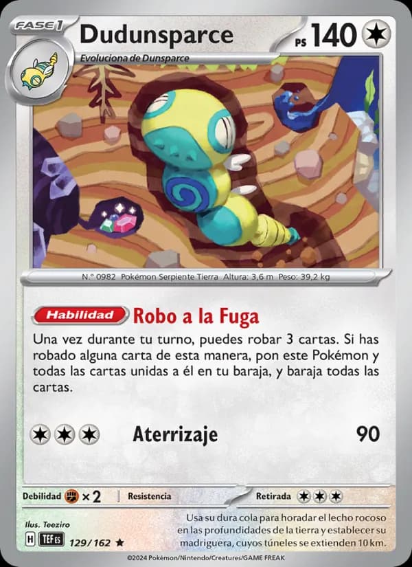 Dudunsparce card in Spanish