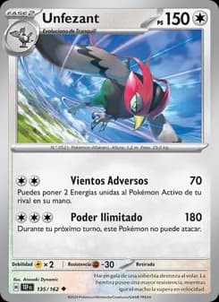 Unfezant card in Spanish