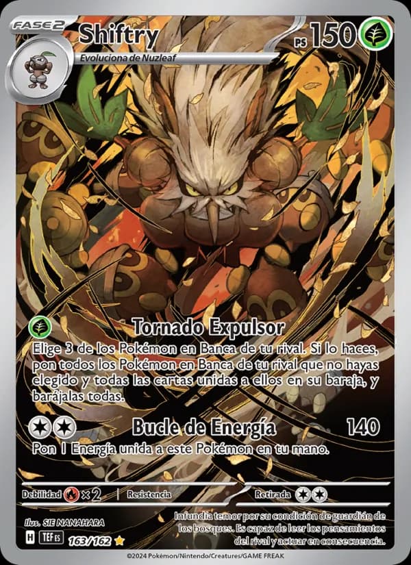 Shiftry card in Spanish