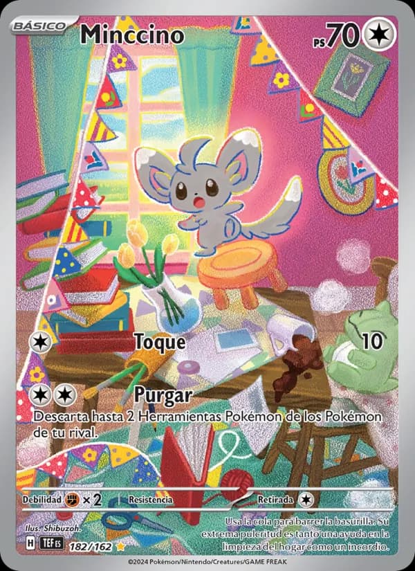 Minccino card in Spanish