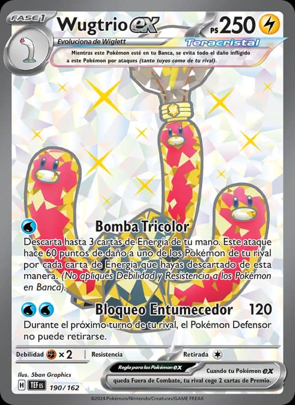 Wugtrio ex card in Spanish