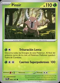 Pinsir card in Spanish