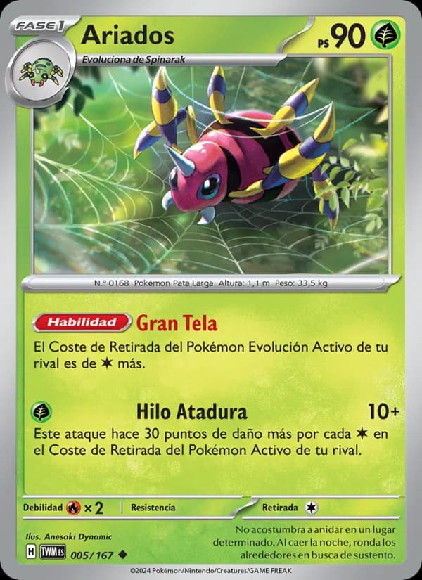 Ariados card in Spanish