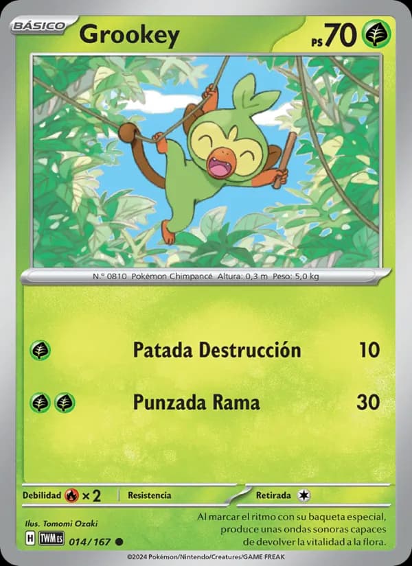Grookey card in Spanish