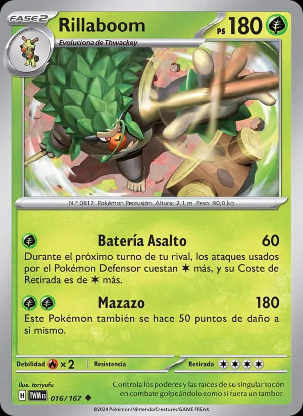 Rillaboom card in Spanish
