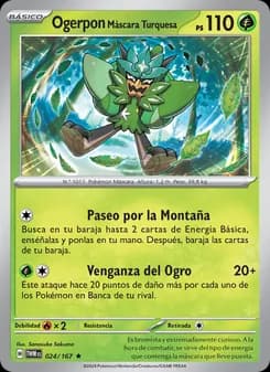 Ogerpon Máscara Turquesa card in Spanish