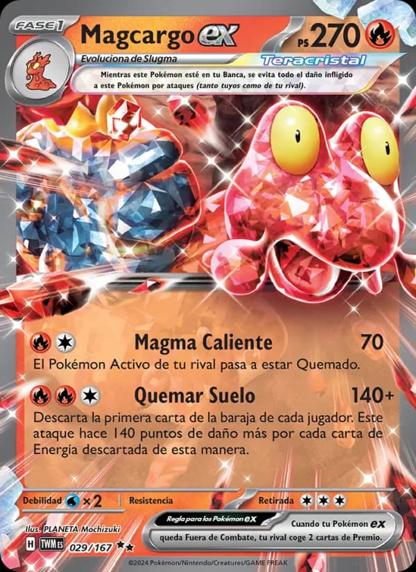 Magcargo ex card in Spanish