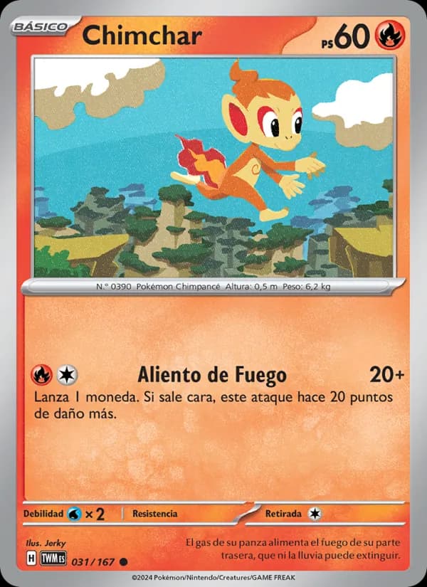 Chimchar card in Spanish