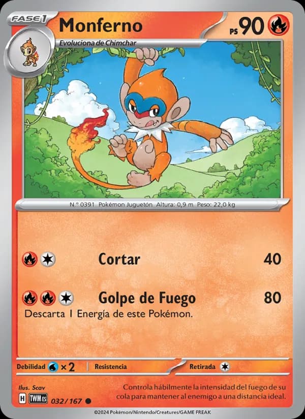 Monferno card in Spanish