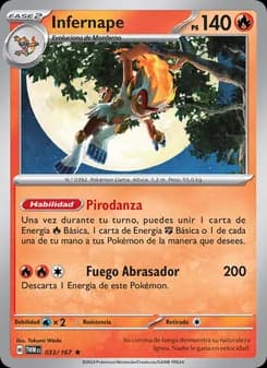 Infernape card in Spanish