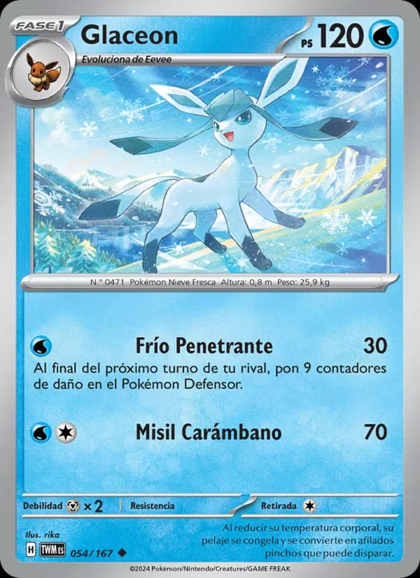 Glaceon card in Spanish