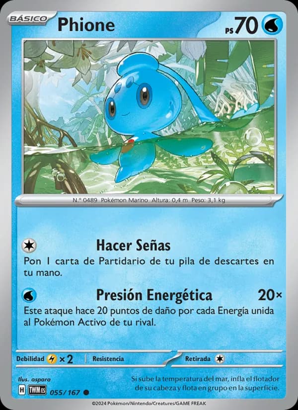 Phione card in Spanish