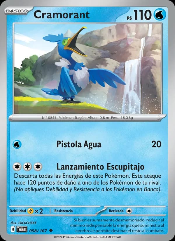 Cramorant card in Spanish
