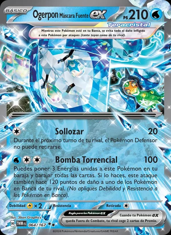 Ogerpon Máscara Fuente ex card in Spanish