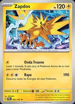 Zapdos card in Spanish