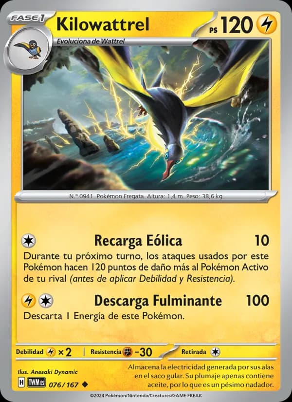 Kilowattrel card in Spanish