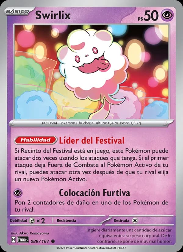 Swirlix card in Spanish