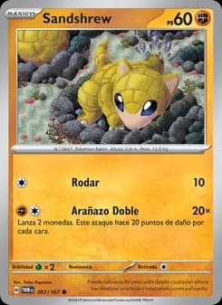 Sandshrew card in Spanish