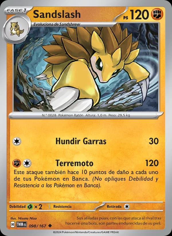 Sandslash card in Spanish