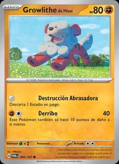 Growlithe de Hisui card in Spanish