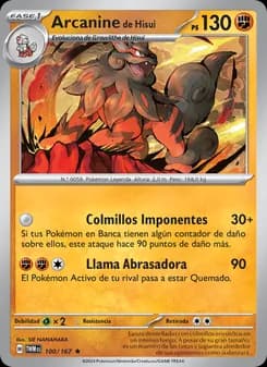 Arcanine de Hisui card in Spanish