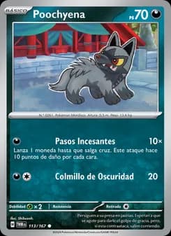Poochyena card in Spanish