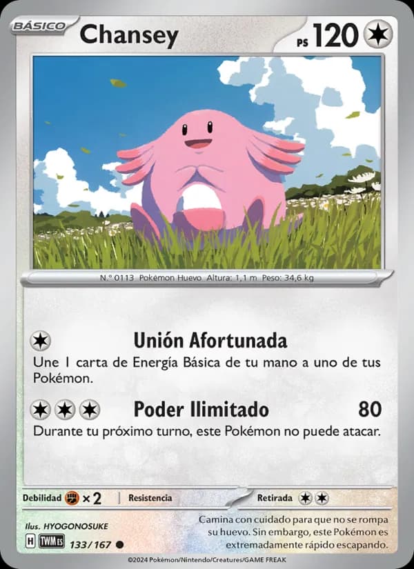 Chansey card in Spanish