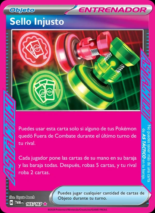 Sello Injusto card in Spanish