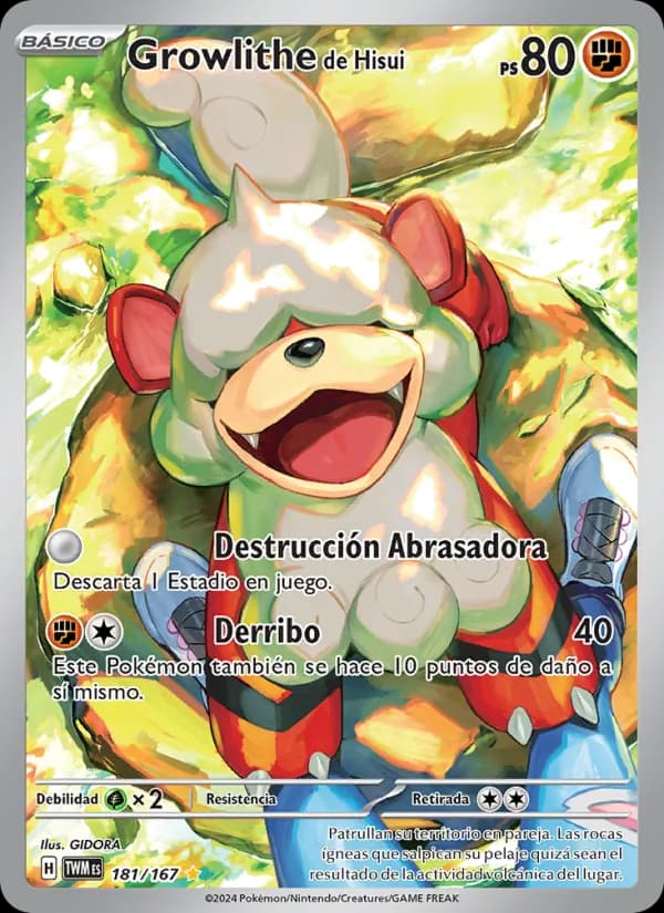 Growlithe de Hisui card in Spanish