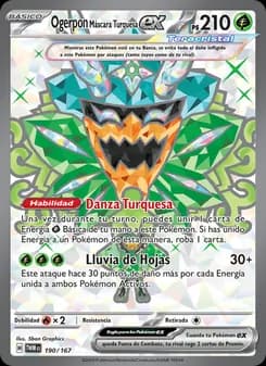 Ogerpon Máscara Turquesa ex card in Spanish