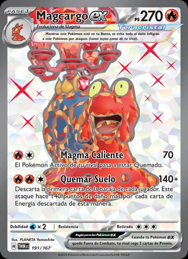 Magcargo ex card in Spanish