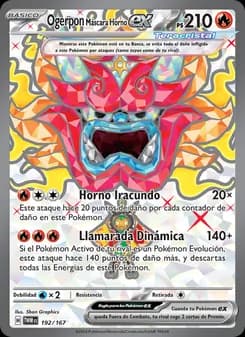 Ogerpon Máscara Horno ex card in Spanish