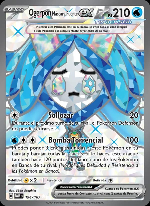 Ogerpon Máscara Fuente ex card in Spanish