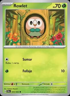 Rowlet card in Spanish