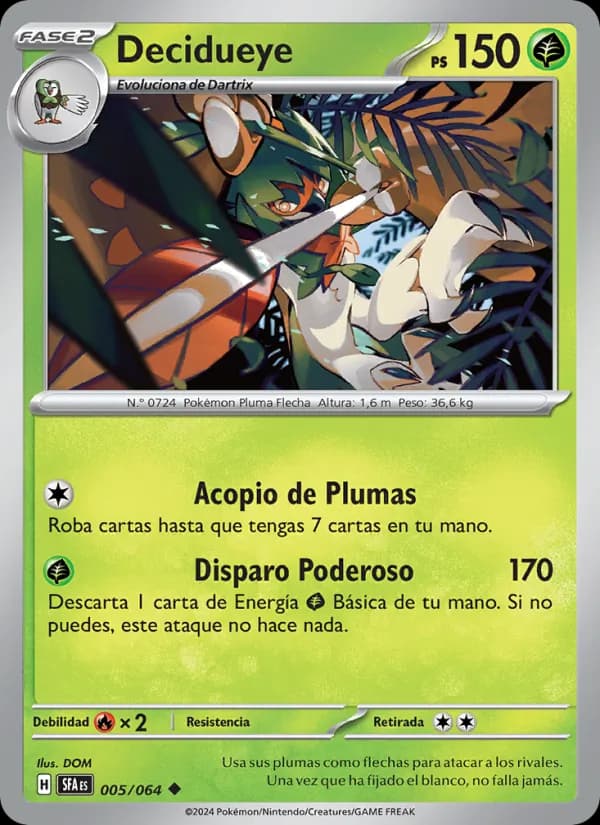 Decidueye card in Spanish