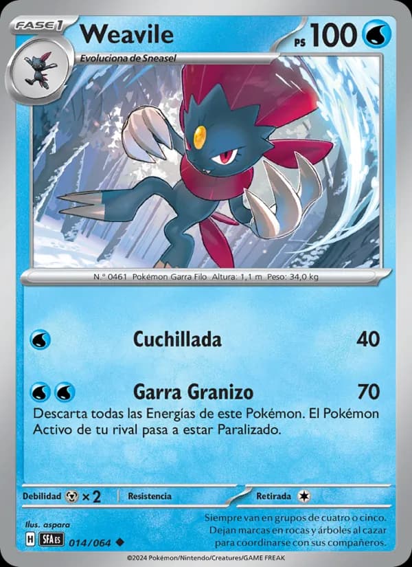 Weavile card in Spanish