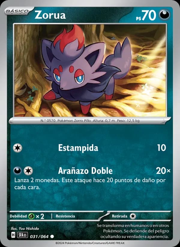 Zorua card in Spanish