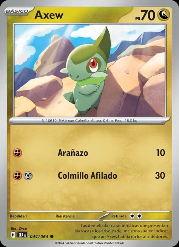 Axew card in Spanish