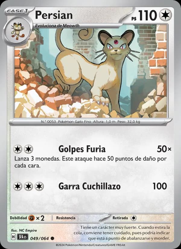 Persian card in Spanish