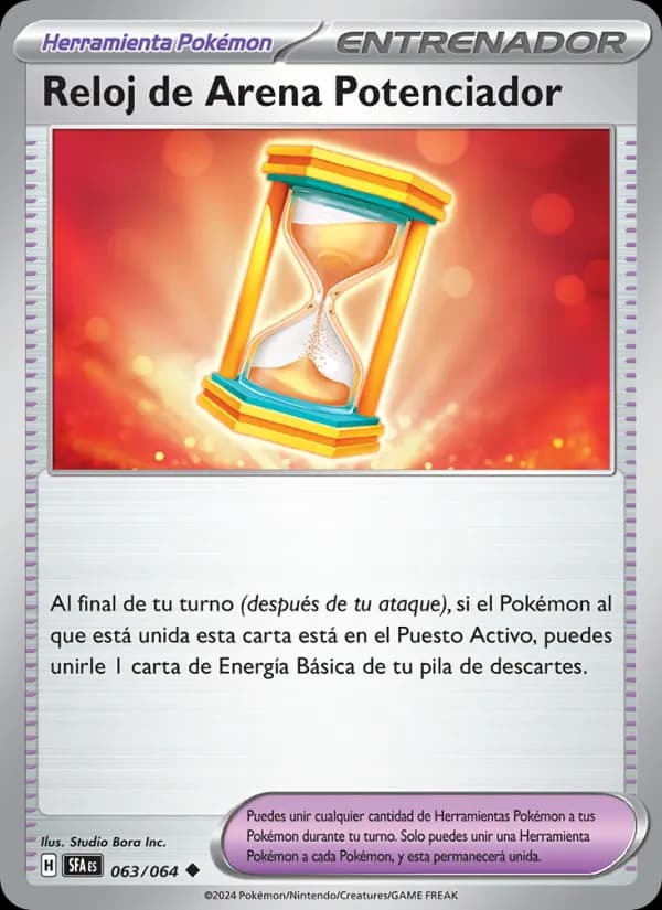 Reloj de Arena Potenciador card in Spanish