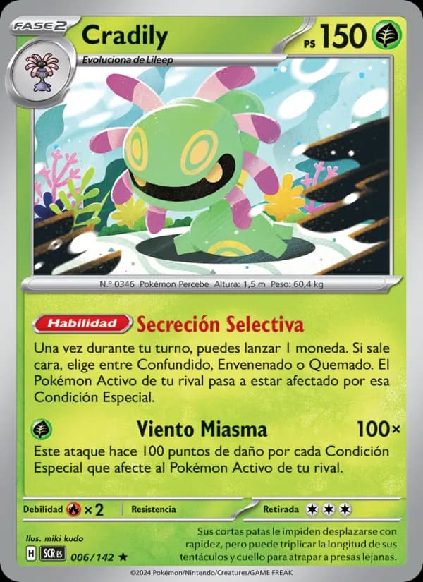 Cradily card in Spanish