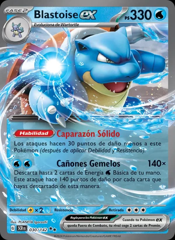 Blastoise ex card in Spanish