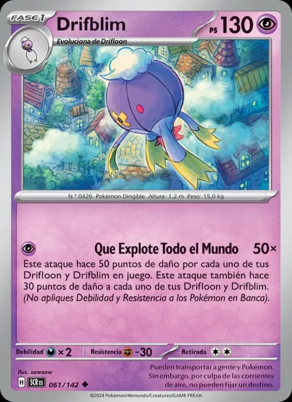 Drifblim card in Spanish