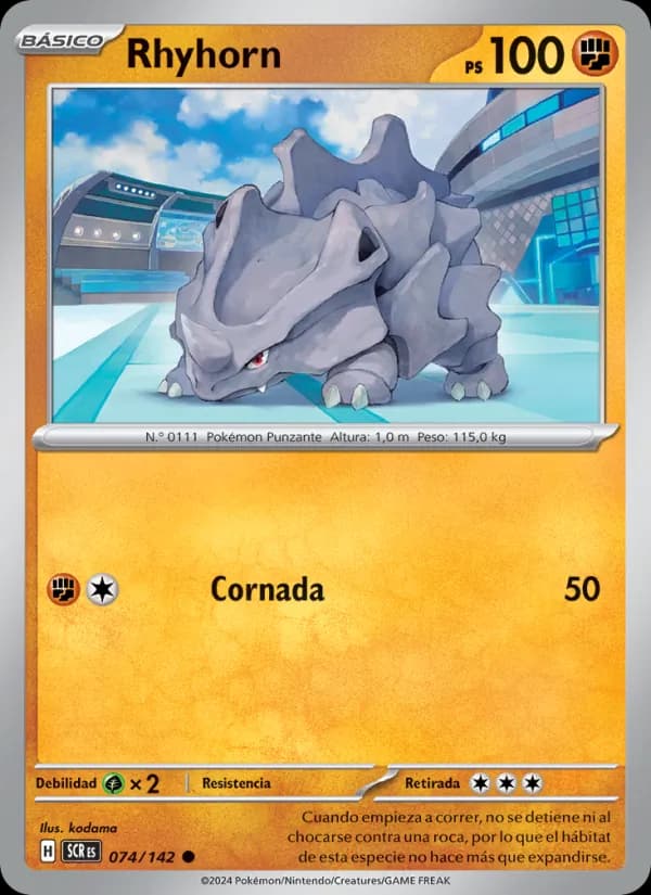 Rhyhorn card in Spanish