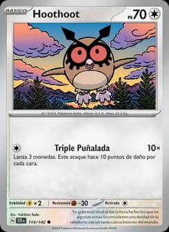 Hoothoot card in Spanish